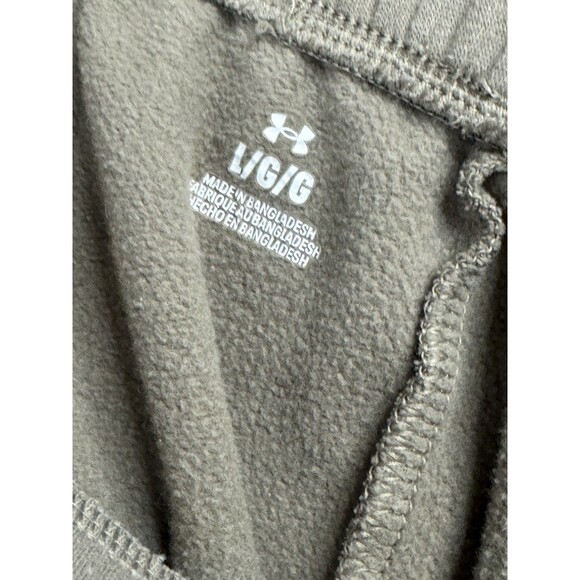 Under Armour Fleece Sweatpants Drawstring Elastic Waist Large Tan Athleisure - Picture 7 of 9